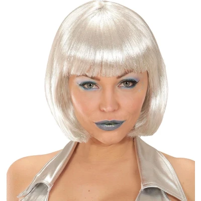 Afbeelding van Widmann Pruik Space Bobba Kort Blond, Zilver Carnavalskleding Verkleedkleding