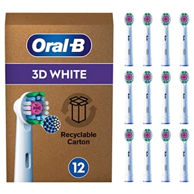 Afbeelding van Oral B 3D White Pro Opzetborstels met CleanMaximiser Technologie 12 Stuks Brievenbusverpakking