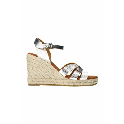 Afbeelding van Sacha Dames Zilveren metallic sleehak sandalen Maat 36