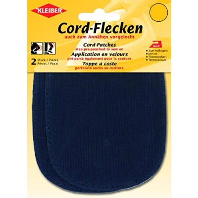 Afbeelding van Kleiber Opstrijkbare of naaibare patches voor ellebogen en knieën, donkerblauw, 2 stuks per verpakking