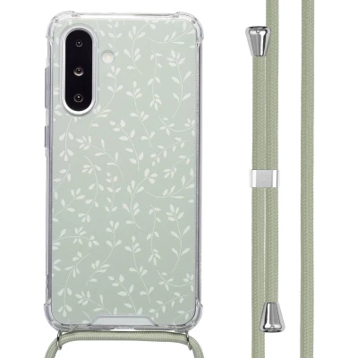 Afbeelding van imoshion Hoesje Geschikt voor Samsung Galaxy A26 Design met Koord Smoke Green Flowers