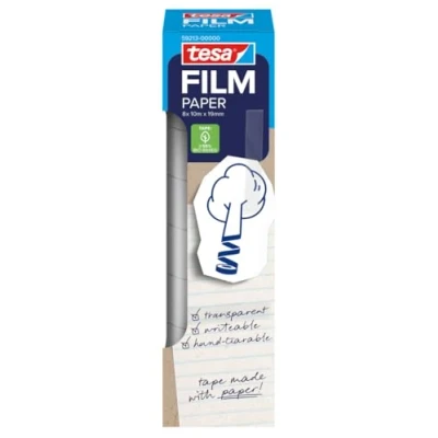 Afbeelding van tesa, Plakband, tesafilm papier tape 10m 19mm 8 rollen toren (19 mm)
