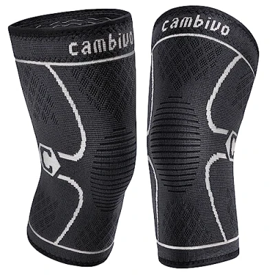 Afbeelding van CAMBIVO 2 stuks kniebeschermers voor tijdens het sporten, artrose kniebeschermers, kniebandage dames en heren, krachttraining, sport, cross fit, hardlopen, volleybal, artritis