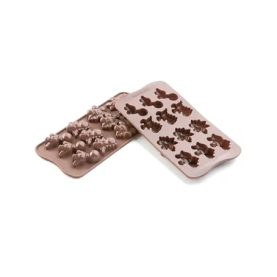 Afbeelding van Silikomart 22.116.77.0065 SCG16 chocoladevorm, 12 bakjes, siliconen, bruin