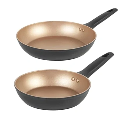 Afbeelding van Russell Hobbs Combo 7950 Opulence Collection pan met antiaanbaklaag, 20 en 28 cm, vaatwasmachinebestendig, PFOA vrij, zwart goud