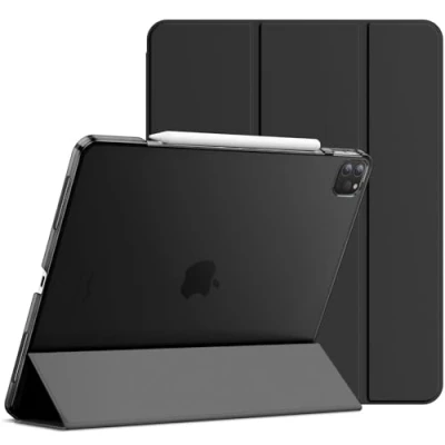 Afbeelding van JETech Beschermhoes voor iPad Pro 12,9 inch (model 2020/2018), potlood, intelligente beschermhoes, automatische wekker/slaapmodus (zwart)