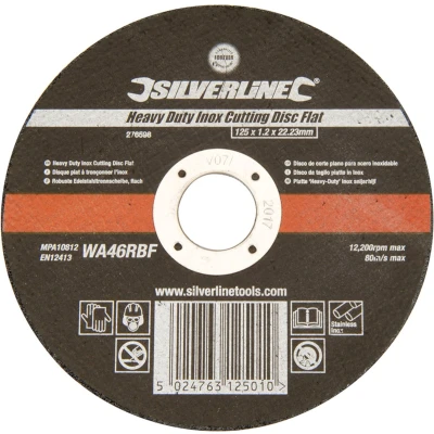 Afbeelding van Silverline Heavy Duty&#039; Inox snijschijf, plat 125 x 1,2 22,23 mm