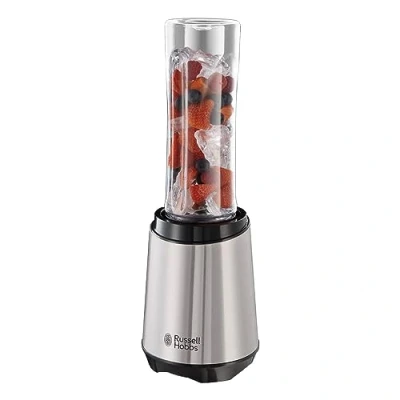 Afbeelding van Russell Hobbs Blender &amp; mixer smoothie [krachtig en eenvoudig] Mix Go (multifunctioneel, 23500 omw/min, draagbare fles 600 ml, BPA vrij, automatische start door druk, robuust roestvrijstalen mes)