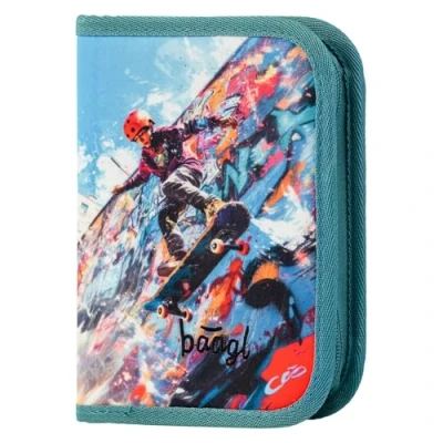Afbeelding van Baagl Trousse pour garçons et filles d&#039;écolier à crayons d&#039;école, Skatepark,