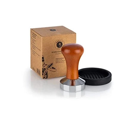 Afbeelding van Buddy&#039;s Bar Hoogwaardige Barista Edition, koffiepers, basisdiameter 51 mm, hoogte 9 cm, roestvrij staal, espressostempel voor mm filterhouder, koffiepers met mat van