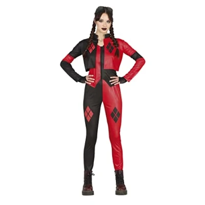 Afbeelding van Guirca Harley Quinn Kostuum Rebelse Biker Meisje Rood, Zwart 5 6 jaar Carnavalskleding Verkleedkleding