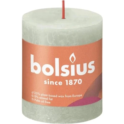 Afbeelding van Bolsius kaars rustiek Foggy Green 80/68 mm