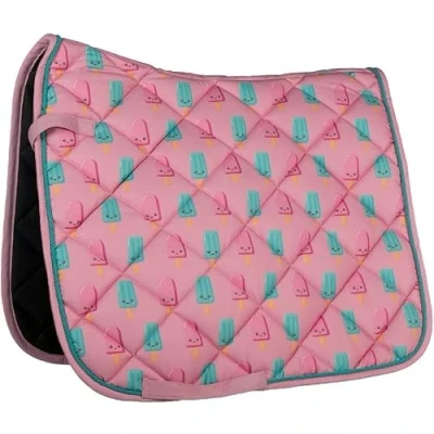 Afbeelding van HKM Zadeldekje Naples Dressuur Magenta/Aqua Full