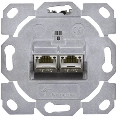 Afbeelding van Telegärtner J00020A0510 Netwerkdoos Inbouw (in muur) Inzet CAT 6A 2 poorten