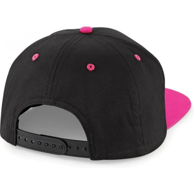 Afbeelding van Beechfield 5 Panel Contrast Snapback Cap B610C Black / Fuchsia