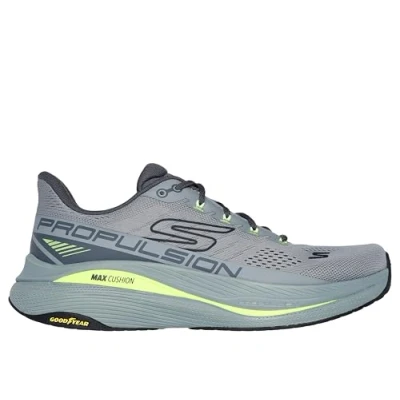 Afbeelding van Skechers Maximale dempingsvoortstuwing, sneakers voor heren, grijs.