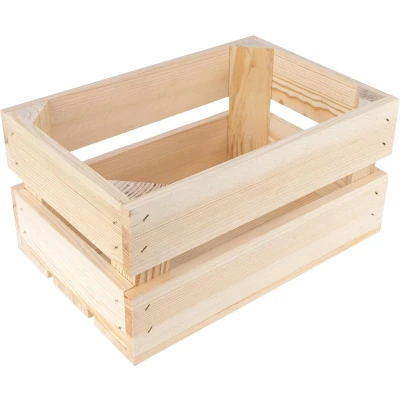 Afbeelding van Creative Deco Natuurlijke Houten doos, krat, kratjes Natuurlijk 30 x 20 15 cm Ideaal voor Opbergcadeau Decoratie Documenten Speelgoed Gereedschap kratten, Fruitkisten hout, kratten