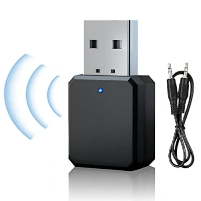 Afbeelding van HENGBIRD Bluetooth 5.1 auto ontvanger met 3,5 mm AUX ingang, plug and play USB interface, geïntegreerde microfoon, play, dubbele verbinding, geschikt voor