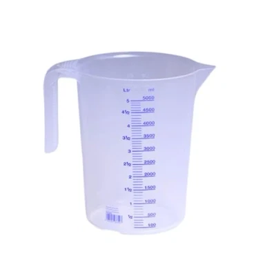 Afbeelding van Maatbeker 5000 ml polypropyleen transparant D203xH257 mm open handvat 1 stuk