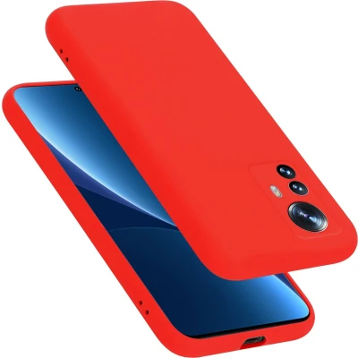 Afbeelding van Cadorabo Hoesje geschikt voor Xiaomi 12 PRO in LIQUID ROOD Beschermhoes gemaakt van flexibel TPU silicone Case Cover