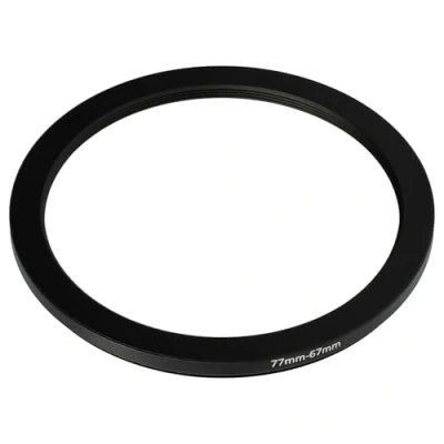 Afbeelding van vhbw Step Down Ring 77 mm naar 67 cameralens adapter zwart metalen filteradapter