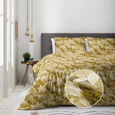 Afbeelding van Dekbedovertrek Luna Autumn Leaves 2 persoons (200x220 cm) Natuur Geel Bedding Ga naar Dekbed Discounter.nl &amp; Profiteer Nu