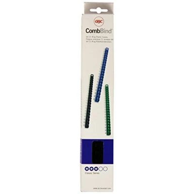 Afbeelding van GBC 25 stuks kunststof kammen A4 21 ringen 6 mm voor vellen zwart