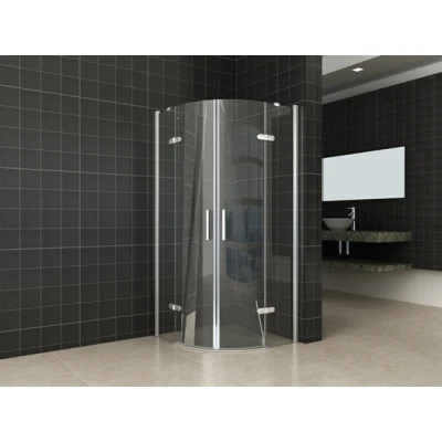Afbeelding van Wiesbaden 1/4 ronde cabine 2 dr.deuren 900x900x2000 chr.8mm NANO