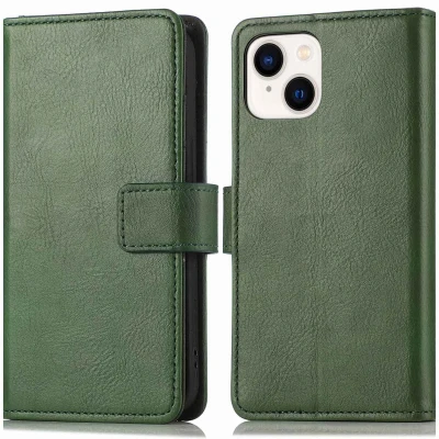Afbeelding van iMoshion Hoesje Geschikt voor iPhone 15 Met Pasjeshouder Luxe Bookcase Groen