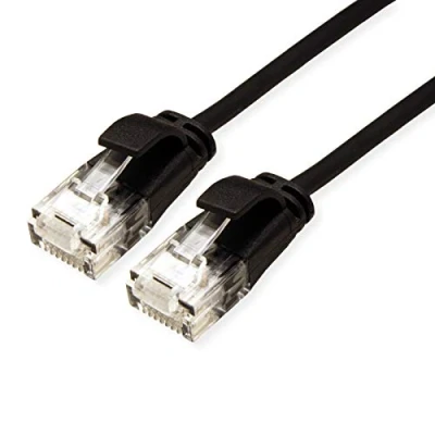 Afbeelding van ROLINE UTP Data Center Patchkabel Cat.6A (Class EA), LSOH, extra dun, zwart, 5 m