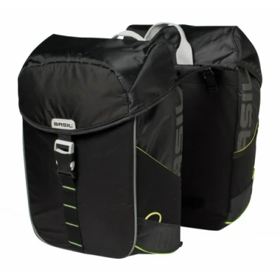 Afbeelding van Basil Miles 2x32 Liter Zwart/Groen Fietsunie