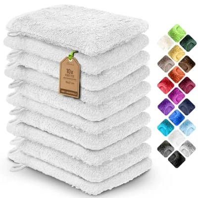 Afbeelding van NatureMark 10 stuks washandjes 15 x 21 cm wit