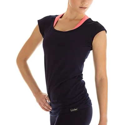 Afbeelding van Winshape WTR4 dameshemd met korte mouwen, voor fitness, vrije tijd, yoga, pilates, L, nachtblauw