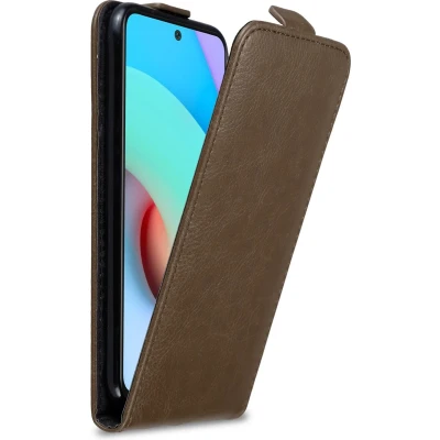 Afbeelding van Cadorabo Hoesje geschikt voor Xiaomi RedMi 10 in KOFFIE BRUIN Beschermhoes flip design Case Cover met magnetische sluiting