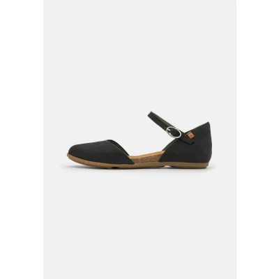 Afbeelding van El Naturalista Stella Ballerina&#039;s met enkelbandjes, Dames, Maat: 36, Black Leer