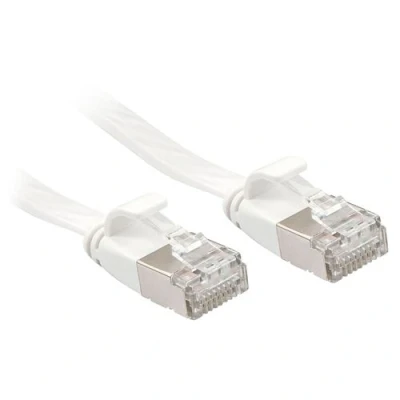 Image de Lindy Cordon de raccordement RJ 45 (M) pour 2 m U / FTP (Paire torsadée blindée) CAT 6a moulé sans crochet plat blanc