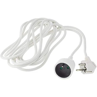 Afbeelding van PremiumCord Verlengkabel 230 V 3 m met kinderbeveiliging, netsnoer, netkabel, Schuko verlenging, stekker type F, kleur wit