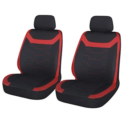 Afbeelding van Sakura SS5399 Finsbury 1 paar voorstoelhoezen voor auto en bestelwagen, zwart met rode inzetstukken