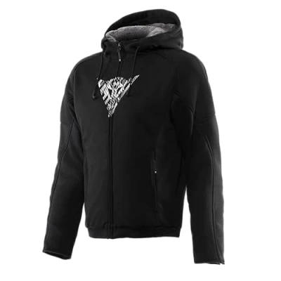 Afbeelding van DAINESE Bovisa Safety Hoodie Full Zip, Sweat zippé et capuche, doublure intérieure en polaire, homme, noir/blanc, 48