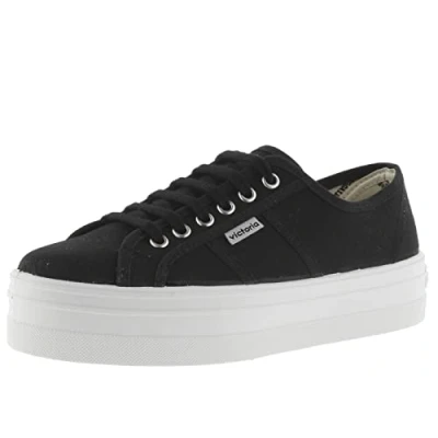 Afbeelding van Victoria Shoes Basket LONA Plataforma Sneakers laag, Dames, Maat: 36, Black Textiel