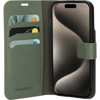 Afbeelding van Mobiparts Classic Wallet Case Apple iPhone 15 Pro Stone Green