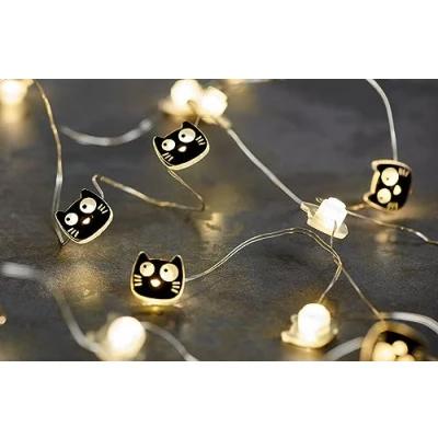 Afbeelding van Ed, the Cat Mini led lichtketting 2,20 m kattenmotief, 20 leds voor binnen