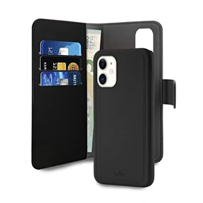 Image de Folio Magnétique Puro Cuir Noir pour iPhone 11