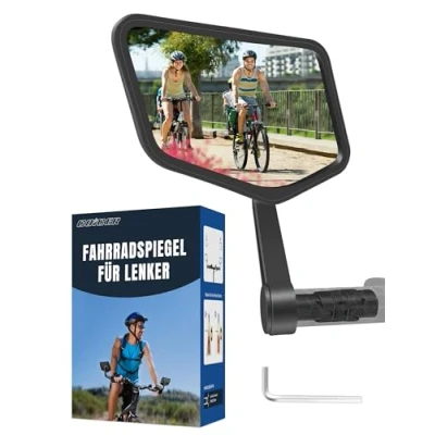 Afbeelding van Fietsspiegel voor e bike links, 300 graden draaibaar, met grote spiegel, fietsaccessoires, universele fiets, mountainbike, racefiets, elektrische scooter