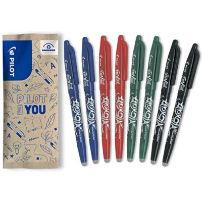 Afbeelding van PILOT PAK VAN 8 FRIXION BALL 0,7 UITWISBARE PEN MEDIUM KLEURASSORTIMENT 2 BLAUW, ROOD, GROEN, ZWART