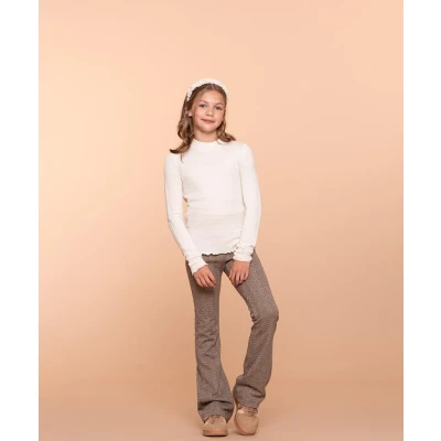Afbeelding van Geisha Girls Flared Broek Jacquard Bruin/dessin 134