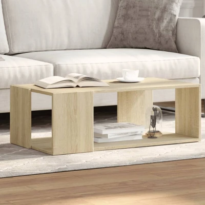 Afbeelding van Salontafel 89,5x48x30 cm bewerkt hout sonoma eikenkleurig