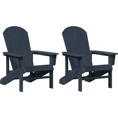 Afbeelding van vidaXL Adirondack Stoelen 2 stuks Marineblauw 74x82x90 cm HDPE