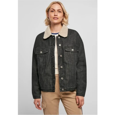 Afbeelding van Urban Classics Spijkerjas, Dames, Maat: XXL, Black washed