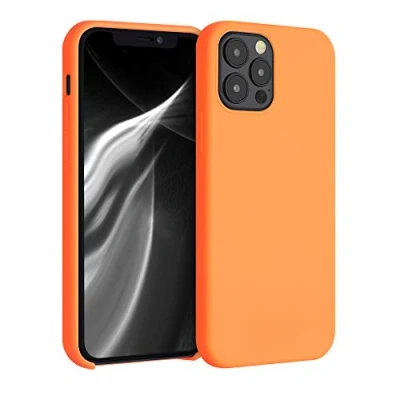 Afbeelding van kwmobile telefoonhoesje geschikt voor Apple iPhone 12 / Pro Hoesje met siliconen coating Smartphone case in fruitig oranje